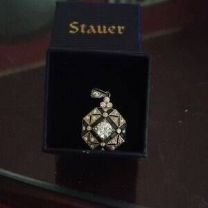 Gold and Silver Geometric Pendant Necklace